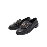 MOCASSINO CC IN PELLE TRAPUNTATA NERO ORO