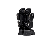 STIVALI ALTI MONOLITH IN PELLE NERA CON MARSUPIO
