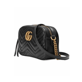 BORSA A SPALLA DONNA GG MARMONT MATELASSÉ PICCOLA NERO