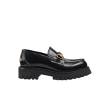 MOCASSINO A CARRARMATO CON MORSETTO RETRO LOGO ACE COLORE NERO IN PELLE