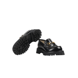 MOCASSINO A CARRARMATO CON MORSETTO RETRO LOGO ACE COLORE NERO IN PELLE