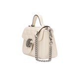 BORSA A MANO MINI DONNA GG MARMONT MATELASSÉ BIANCO