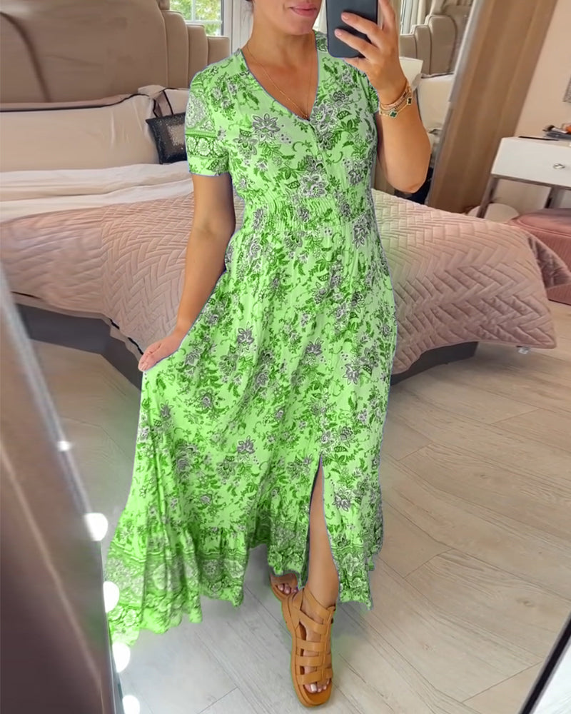 Florence | Floral V-neck Dress