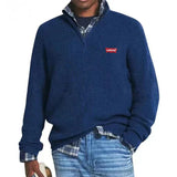 Men’s Quarter-Zip Ribbed Knit Sweater