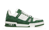 TRAINER GREEN MONOGRAM DENIM WHITE