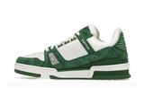 TRAINER GREEN MONOGRAM DENIM WHITE