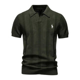 Textured knit polo shirt