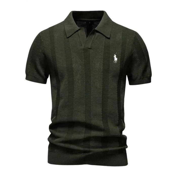 Textured knit polo shirt