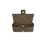 BORSA BAGUETTE IN TESSUTO JACQUARD FF MARRONE