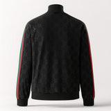 Giacca da tuta nera con monogramma GG e strisce Web distintive 