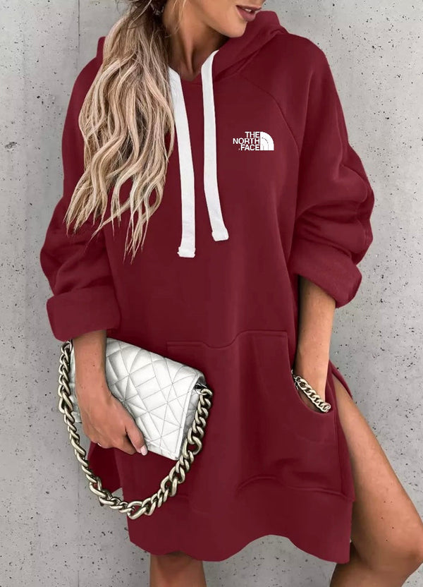 Long, warm hoodie for women