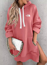 Long, warm hoodie for women