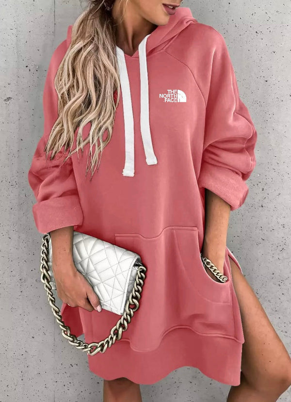 Long, warm hoodie for women