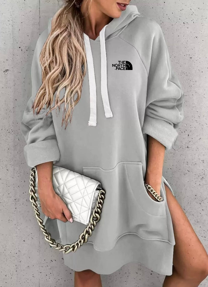Long, warm hoodie for women