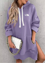 Long, warm hoodie for women
