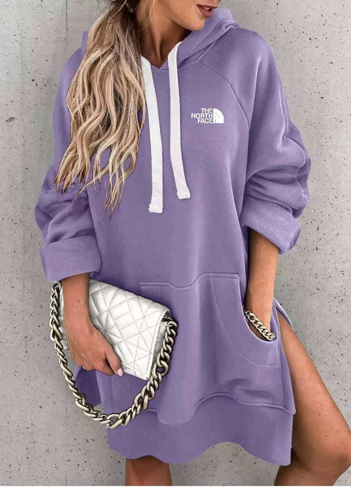 Long, warm hoodie for women