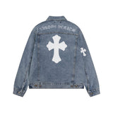 CHRM HRTS Denim Jacket Cross Design CH068